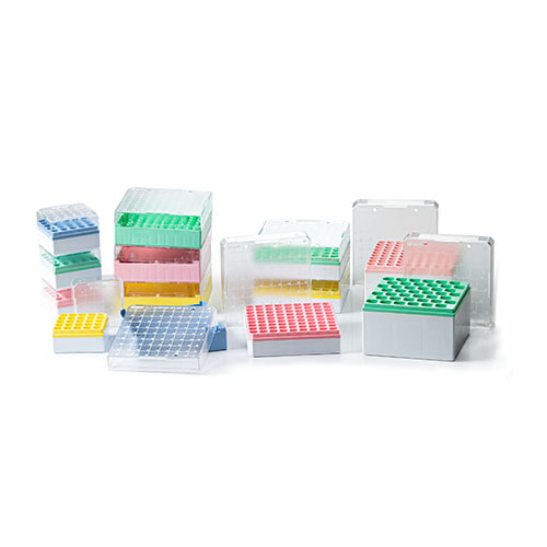 Simport Scientific StoreBox, 133 mm x 133 mm x 95 mm H, For 10 mL tubes, Pink, 5 Qty/Pk, 10 Qty/Cs